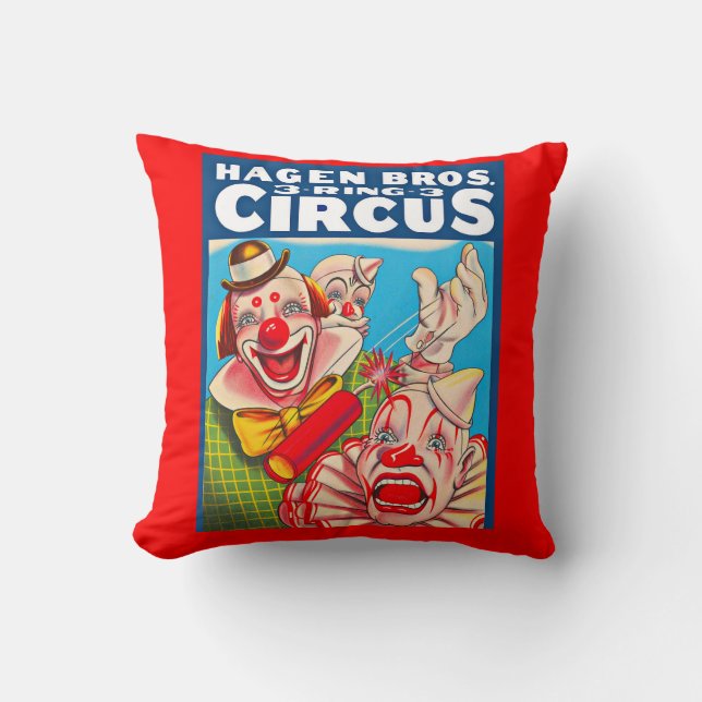 Hagen Brothers Circus poster print 1950 jaren Kussen (Voorkant)