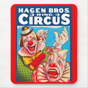 Hagen Brothers Circus poster print 1950 jaren Muismat