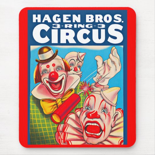Hagen Brothers Circus poster print 1950 jaren Muismat (Voorkant)