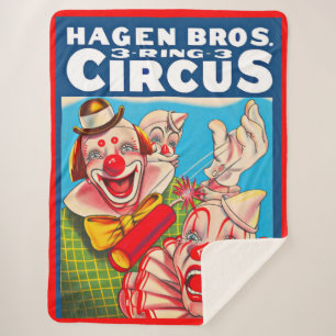 Hagen Brothers Circus poster print 1950 jaren Sherpa Deken