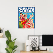 Hagen Brothers Circus poster uit 1950 (Thuiskantoor)