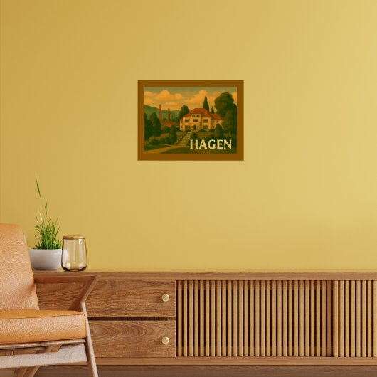Hagen Duitsland Stad Kunst Poster (Woonkamer 2)
