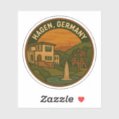 Hagen Duitsland Stadsgezicht Kunst Sticker (Vel)