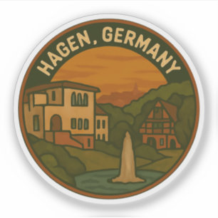 Hagen Duitsland Stadsgezicht Kunst Sticker