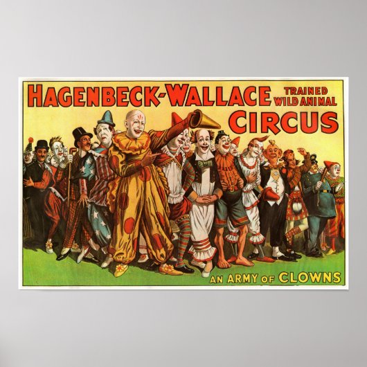 Hagenbeck Wallace Army of Clowns Poster (Voorkant)