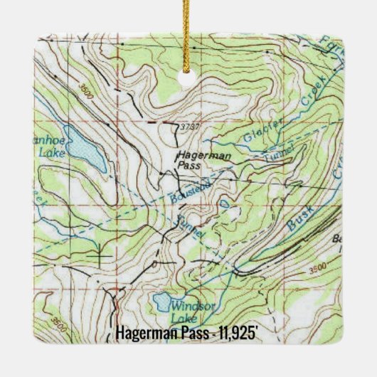 Hagerman Pass Colorado Topo Keramisch Ornament (Achterkant)
