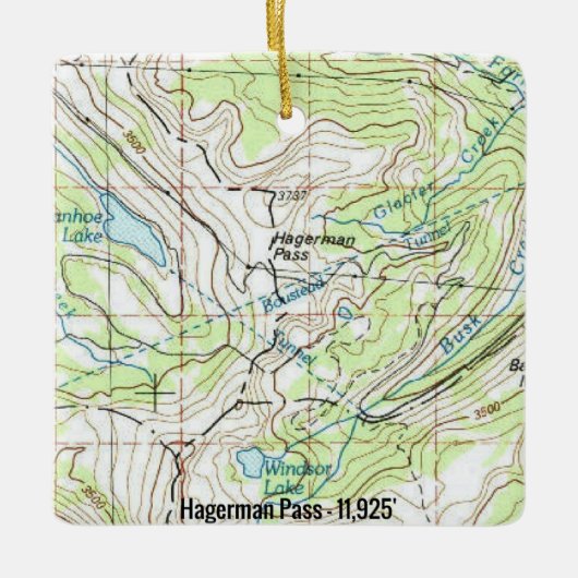 Hagerman Pass Colorado Topo Keramisch Ornament (Voorkant)