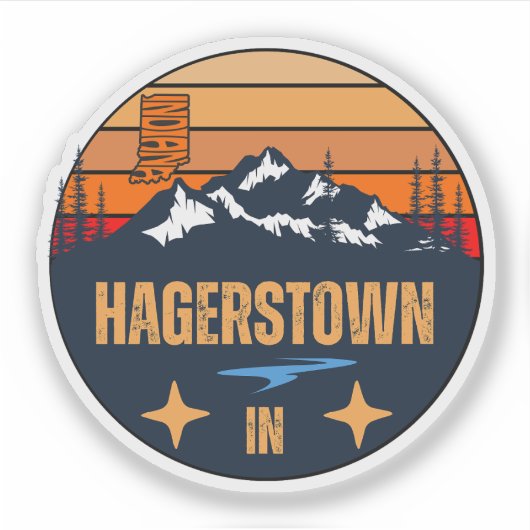Hagerstown, Indiana Sticker (Voorkant)