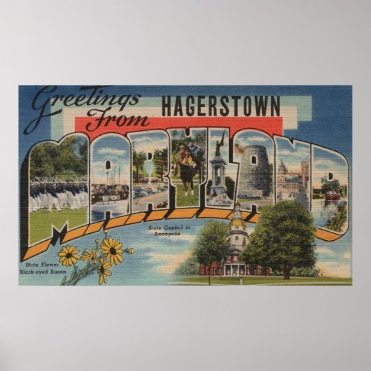 Hagerstown, Maryland - Grote letterscènes Poster (Voorkant)