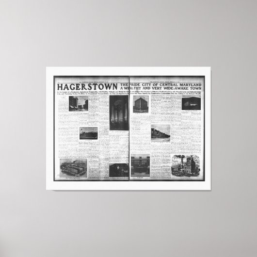 Hagerstown Topaanbieding in Washington Herald 1912 Canvas Afdruk (Voorkant)