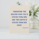 Haggai 1:10 KJV Bijbelvers Christelijke devotie Kaart (Staand voorkant)