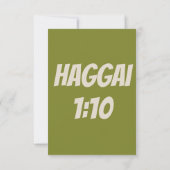 Haggai 1:10 KJV Bijbelvers Christelijke devotie Pi Kaart (Achterkant)