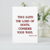 Haggaï 1:7 KJV Bijbelvers Christelijke Schrift Kaart (Staand voorkant)