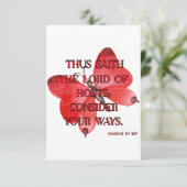 Haggai 1:7 KJV Bijbelvers Christelijke Schrift Pic Kaart (Staand voorkant)