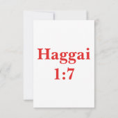 Haggai 1:7 KJV Bijbelvers Christelijke Schrift Pic Kaart (Achterkant)