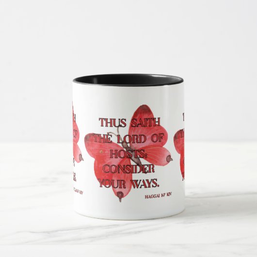 Haggai 1:7 KJV Bijbelvers Christelijke Schrift Pic Mok (Midden)