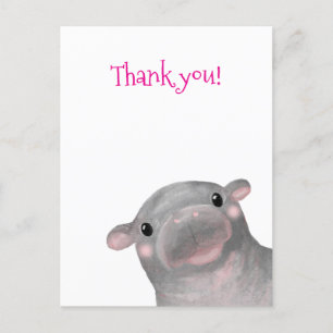 Haggis de schattige baby nijlpaard dank je postkaa briefkaart