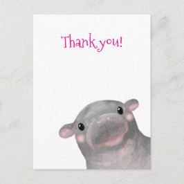 Haggis de schattige baby nijlpaard dank je postkaa briefkaart
