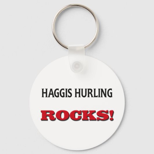 Haggis Hurling Rocks Sleutelhanger (Voorkant)