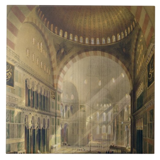Haghia Sophia, bord 24: binnenland van de centrale Tegeltje (Voorkant)