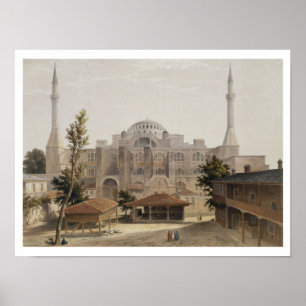 Haghia Sophia, Constantinopel, pub. 1852 (kleur l Poster