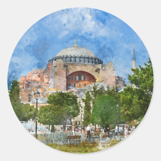 Hagia Sophia in Sultanahmet, Istanboel Ronde Sticker (Voorkant)