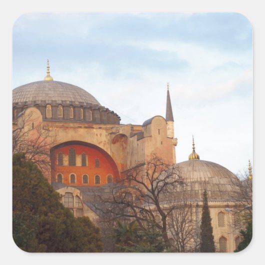 Hagia Sophia inauguratie door de Byzantine Vierkante Sticker (Voorkant)