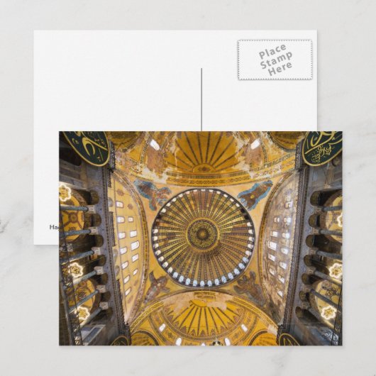 Hagia Sophia Interior in Istanbul Briefkaart (Voorkant / Achterkant)