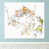 Hagia Sophia. Istambul Turquey. Canvas Afdruk (Insitu (Houten vloer))