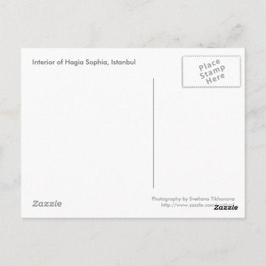 Hagia Sophia, Istanbul Briefkaart (Achterkant)