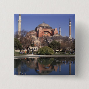 Hagia Sophia, Istanbul, Turkije Vierkante Button 5,1 Cm