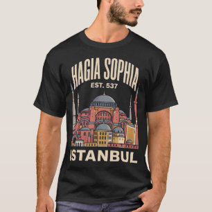 Hagia Sophia Istanbul Turkije Vintage Reisposter T-shirt