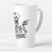 Haha Dood van Binnen Skelet Latte Mok (Rechterhoek)