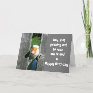 HAHA DUCKIE ZEGT "GELUKKIGE VERJAARDAG" VRIEND KAART