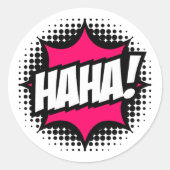HAHA! Stripboekstijl Ronde Sticker (Voorkant)