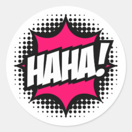HAHA! Stripboekstijl Ronde Sticker
