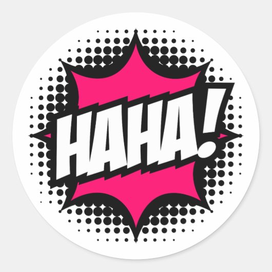 HAHA! Stripboekstijl Ronde Sticker (Voorkant)