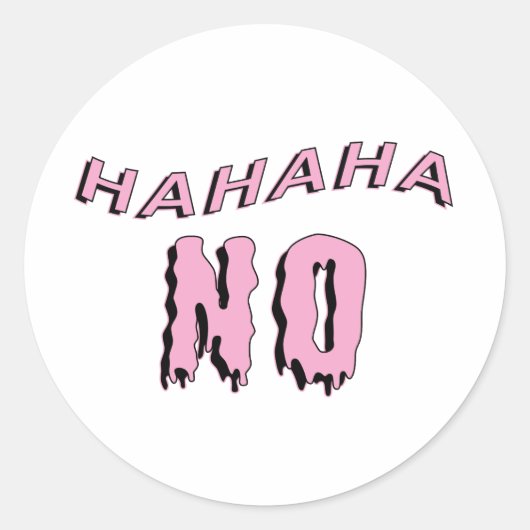 "hahaha NO" Pastel Gothic Ronde Sticker (Voorkant)