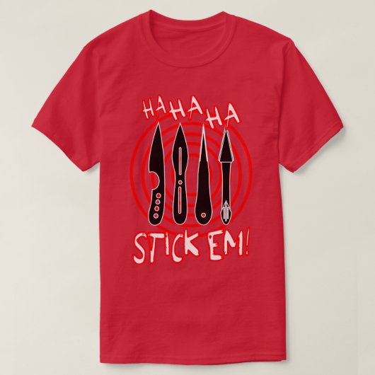 HaHaHaHaStickem Throwing Knives en Target T-shirt (Design voorkant)