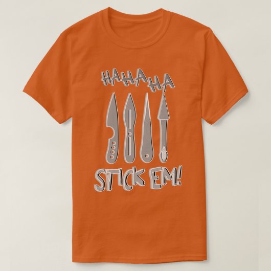 HaHaHaHaStickem Throwing Knives T-shirt (Design voorkant)