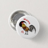 Hahn Chinesisches Sternzeichen Buttonnen Ronde Button 3,2 Cm (Voorkant /achterkant)