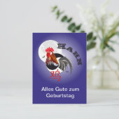 Hahn Chinesisches Sternzeichen Postkarte Briefkaart (Staand voorkant)