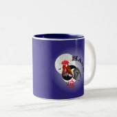 Hahn - Chinesisches Sternzeichen Tasse Tweekleurige Koffiemok (Voorkant rechts)