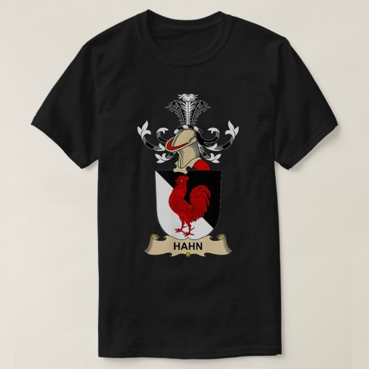 Hahn Coat of Arms Family Crest T-shirt (Design voorkant)
