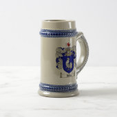 Hahn Coat of Arms Stein / Hahn Family Crest Stein Bierpul (Voorkant rechts)