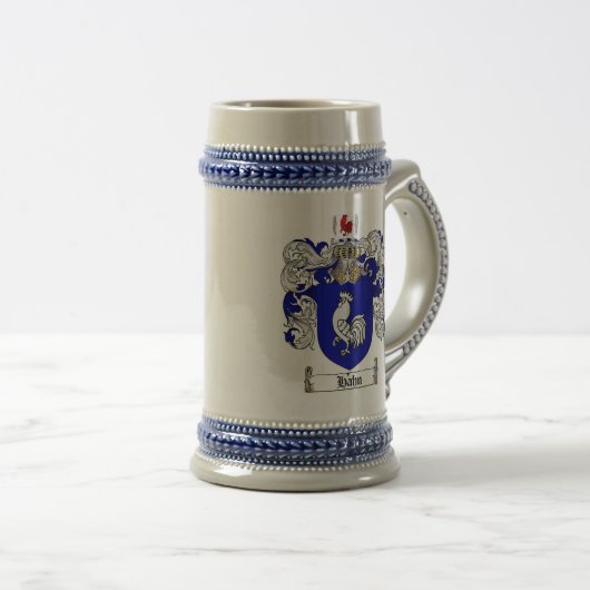 Hahn Coat of Arms Stein / Hahn Family Crest Stein Bierpul (Voorkant rechts)
