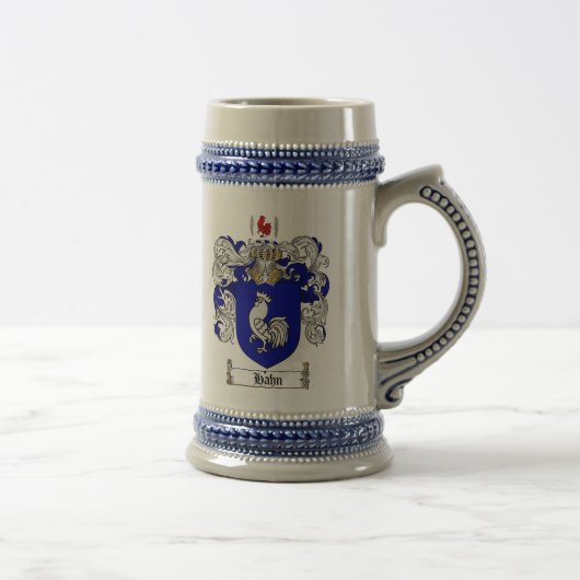 Hahn Coat of Arms Stein / Hahn Family Crest Stein Bierpul (Rechts)