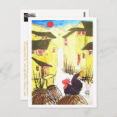 Hahn - "Daruma Chabo" - Rooster * Animal-ART kaart (Voorkant / Achterkant)
