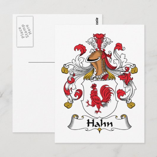 Hahn Family Crest Briefkaart (Voorkant / Achterkant)
