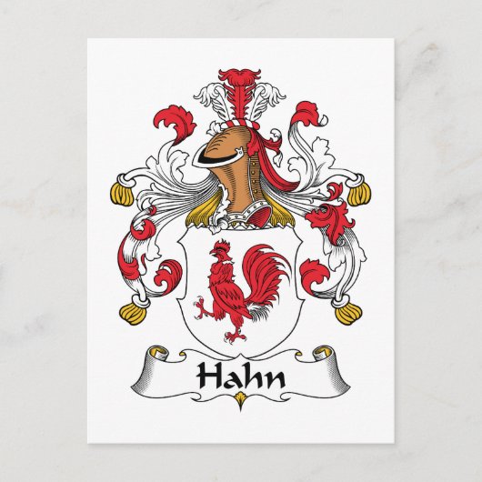 Hahn Family Crest Briefkaart (Voorkant)